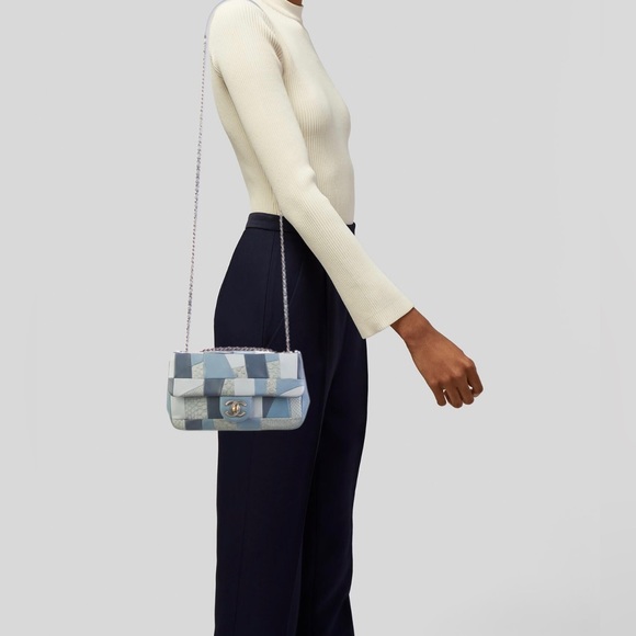 ❌❌SOLD ❌❌CHANEL Extremely Rare Python 🐍 Mixed Patchwork Single Flap Bag - Picture 4 of 5